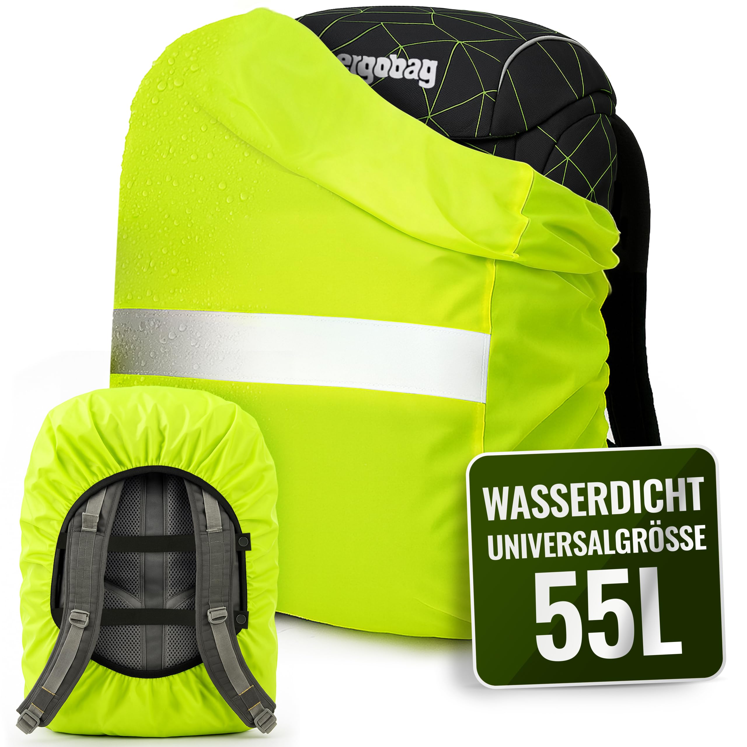 Tonister 55L Regenschutz Rucksack – Wasserdicht & Winddicht I Für Schulranzen & Rucksäcke I Regenschutz Schultaschen Reg